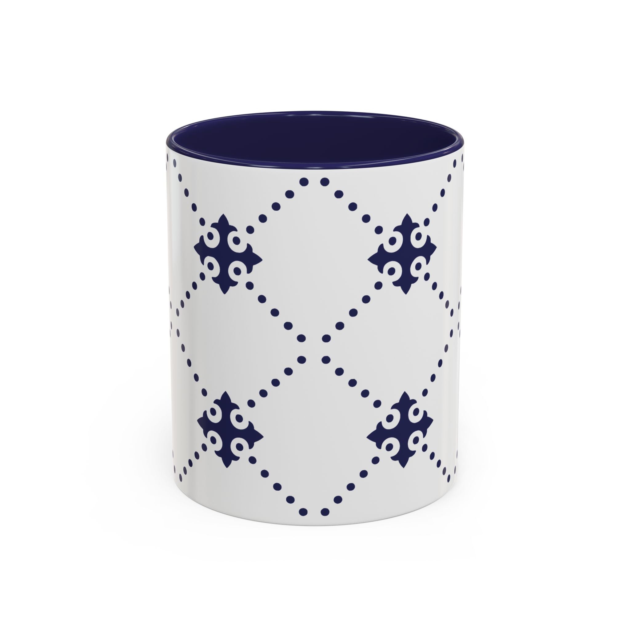 Keramikbecher – Azulejo-Motiv "Gepunktetes Kreuzmuster"