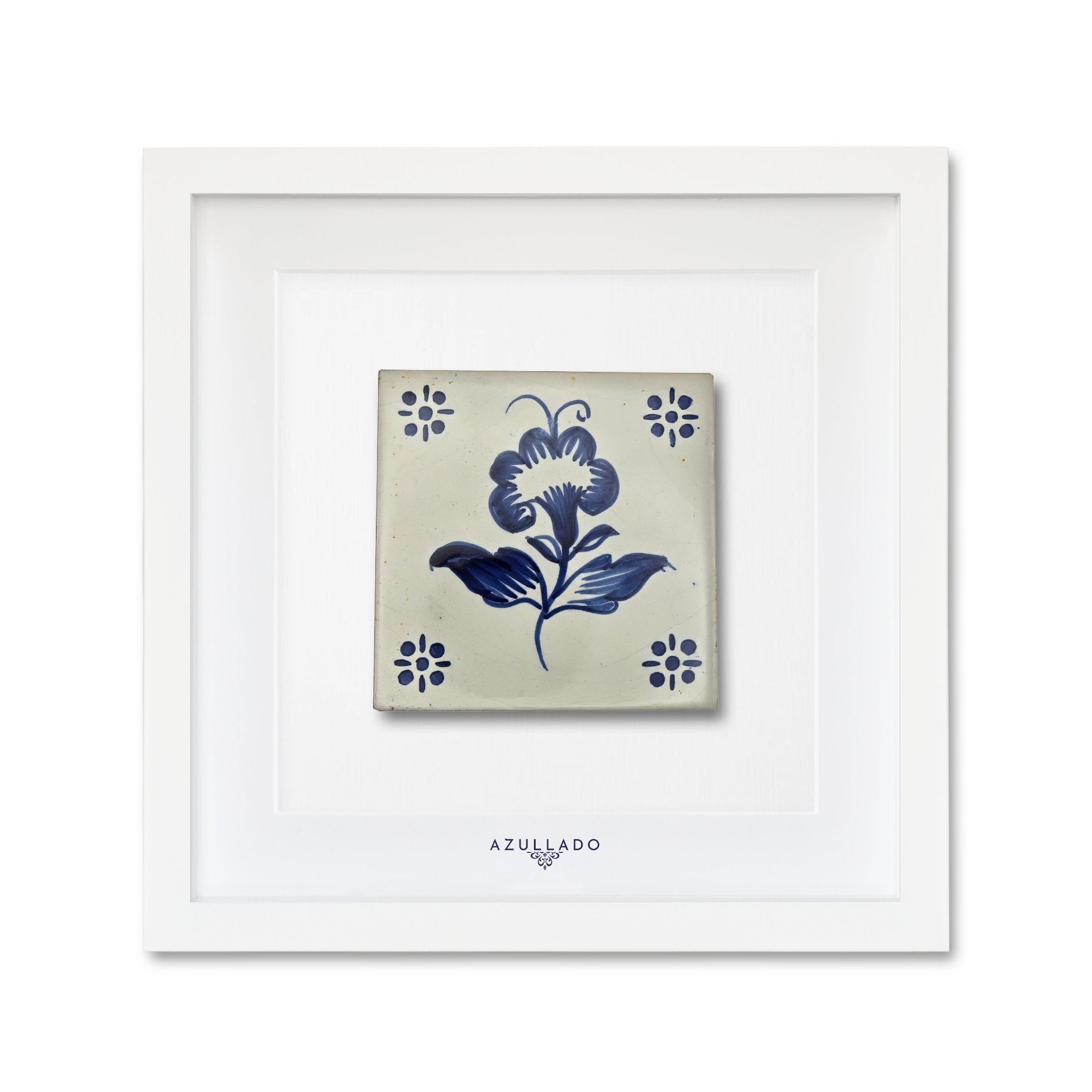 Azulejo-Wandbild “Blume im Delft-Stil”