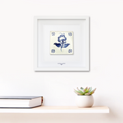 Tableau mural en azulejo « Fleur de style Delft »