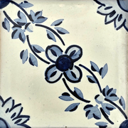 Tableau mural en azulejo « Rinceaux floraux »