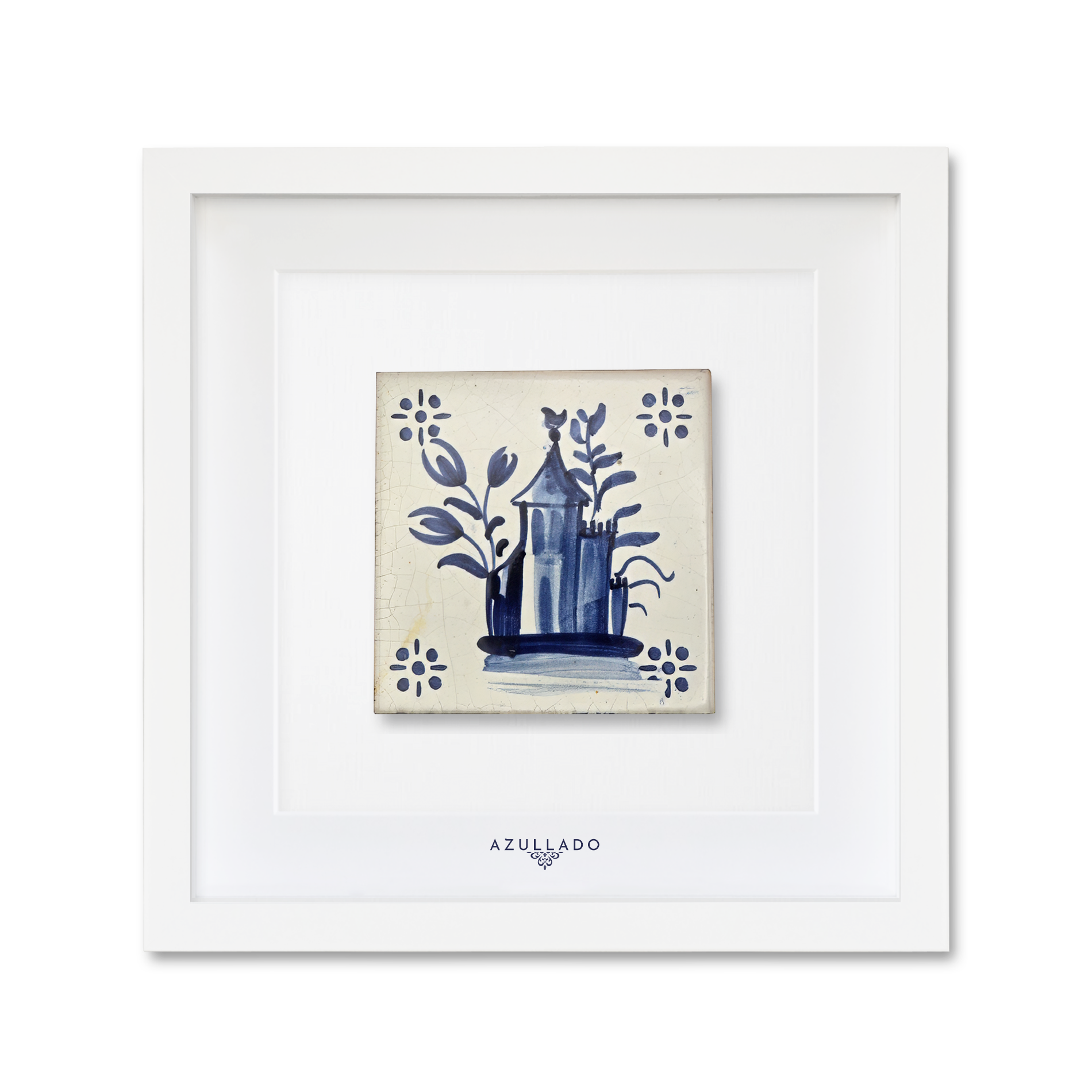 Azulejo-Wandbild “Burg und Hahn”