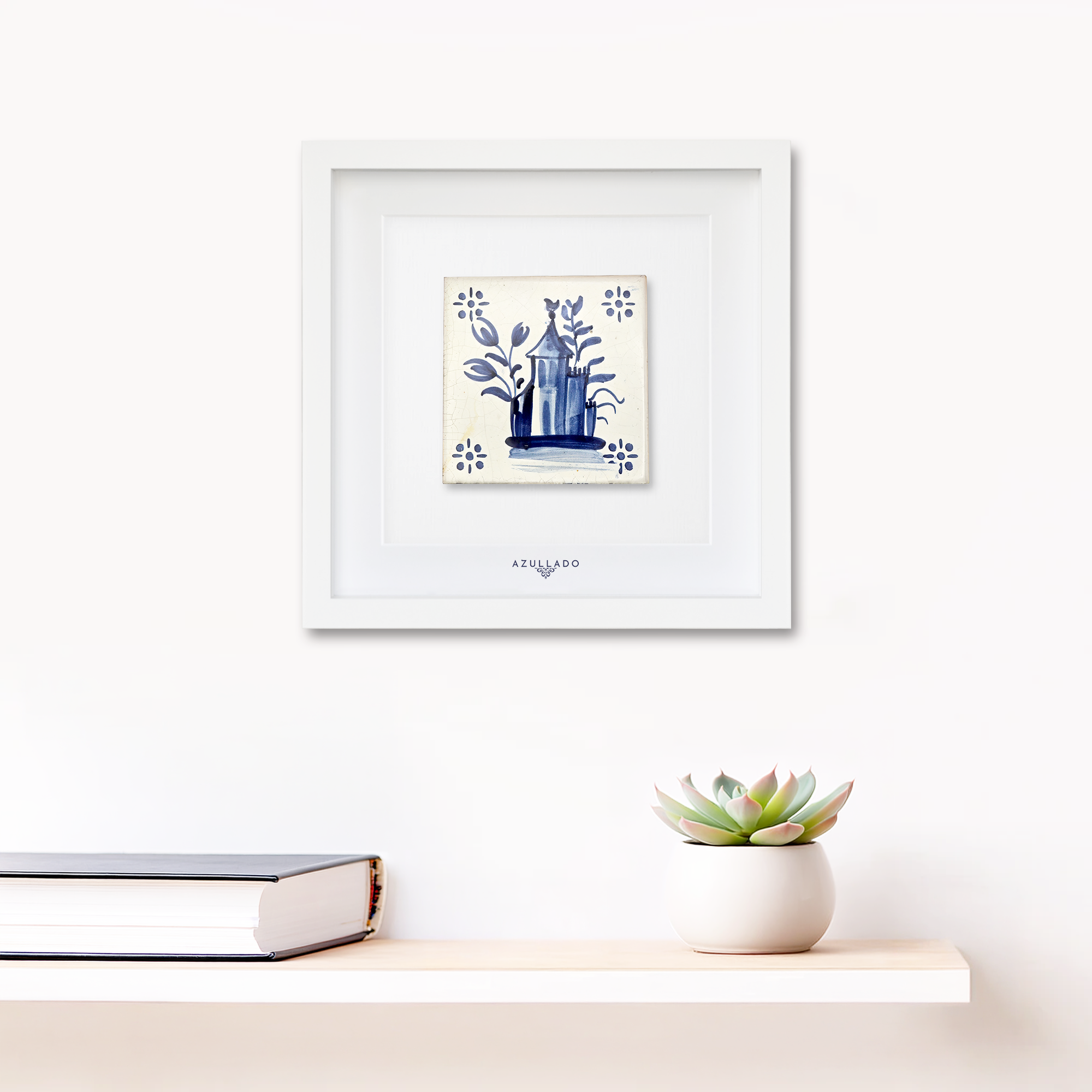 Azulejo-Wandbild “Burg und Hahn”