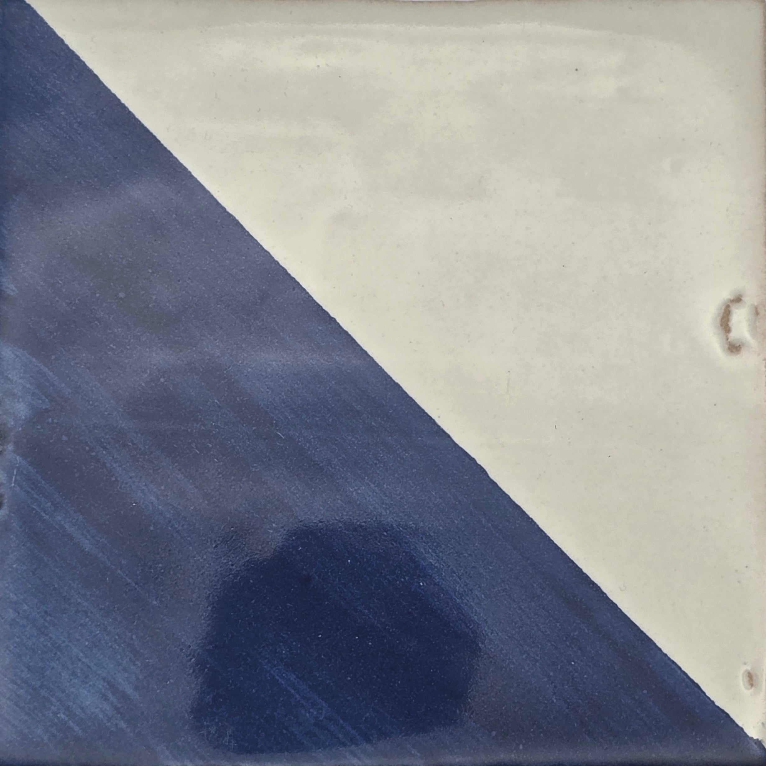 Azulejo Wandbild “Blaue Diagonale” – Gerahmte Portugiesische Fliese 30×30 cm