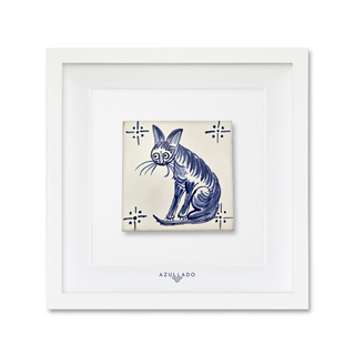 Azulejo-Wandbild “Gestreifte Katze”