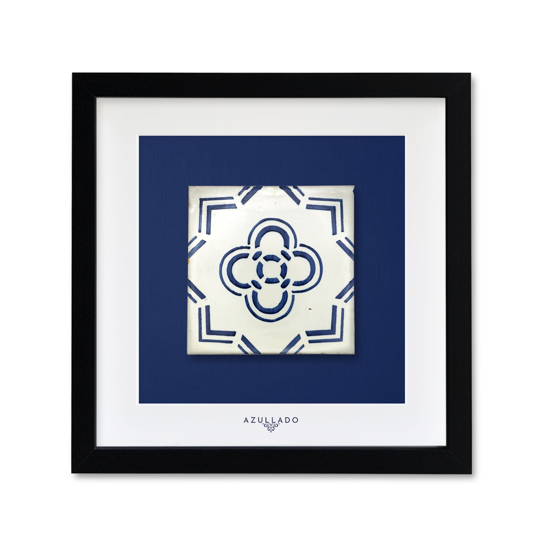 Azulejo-Wandbild “Geometrische Blüte”