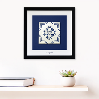 Azulejo-Wandbild “Geometrische Blüte”