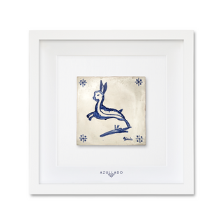 Azulejo-Wandbild “Hase im Sprung"