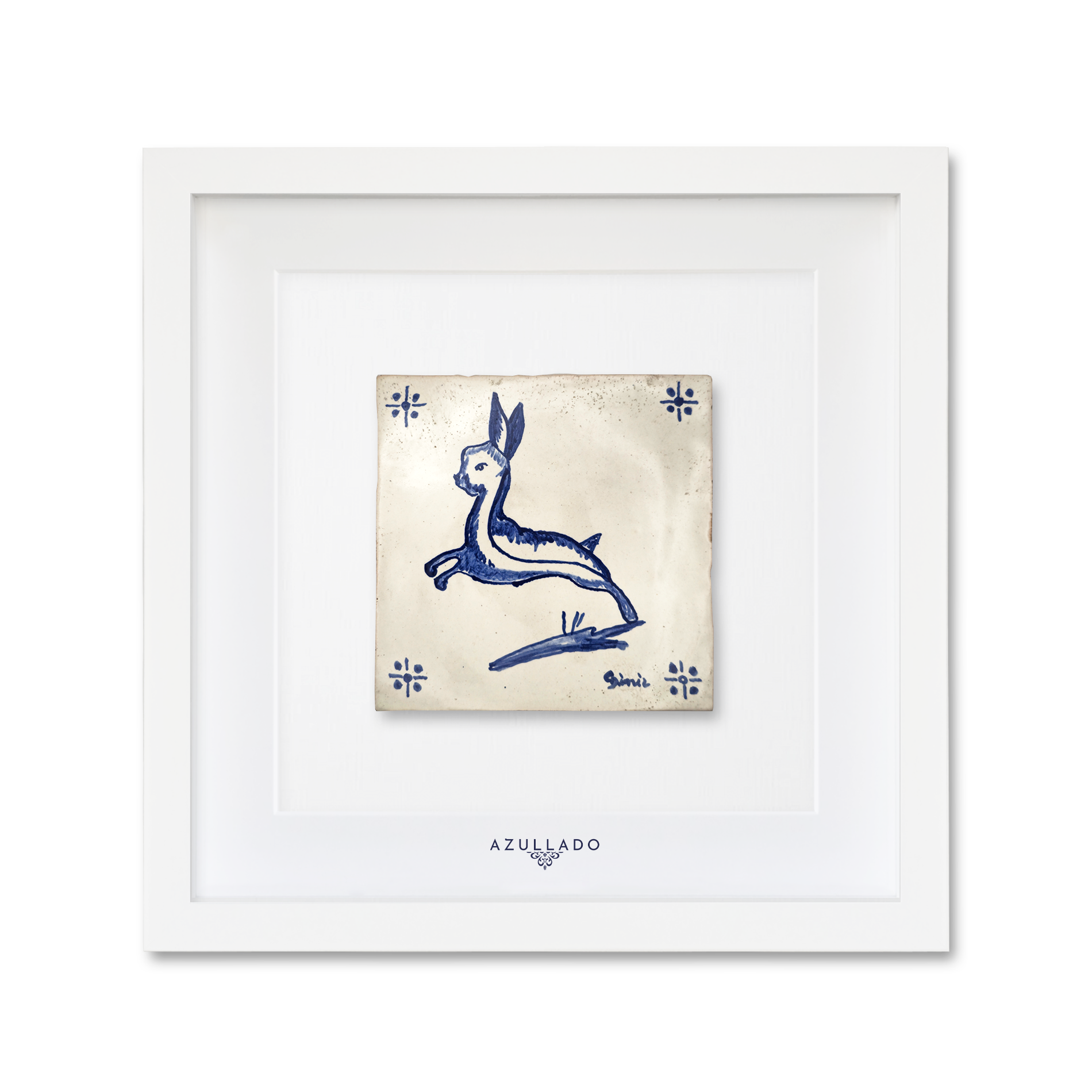 Azulejo-Wandbild “Hase im Sprung"