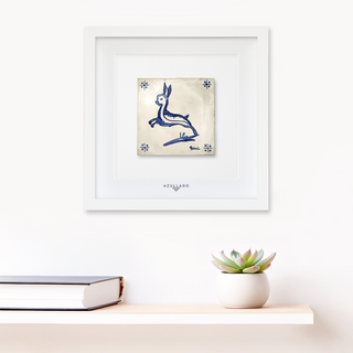 Azulejo-Wandbild “Hase im Sprung"