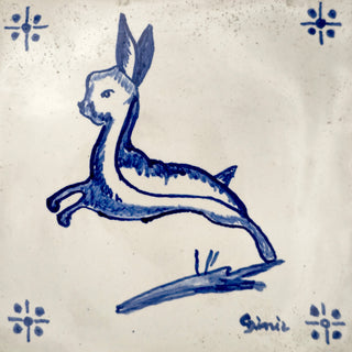 Azulejo-Wandbild “Hase im Sprung"