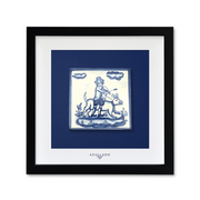 Tableau mural en azulejo « Chasseur et chien »