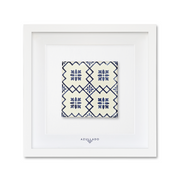 Tableau mural en azulejo « Grille florale »