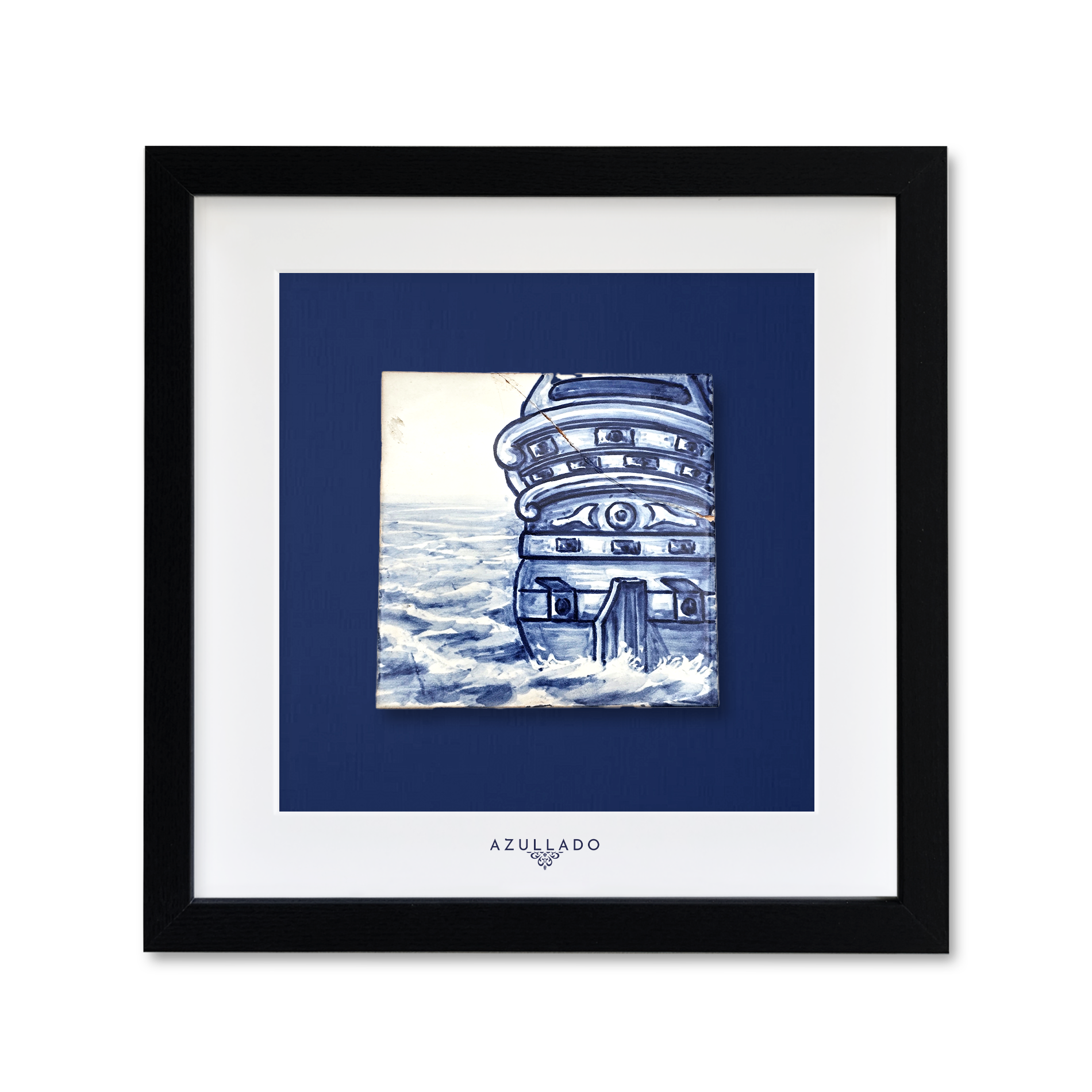 Azulejo-Wandbild “Schiff auf bewegter See"