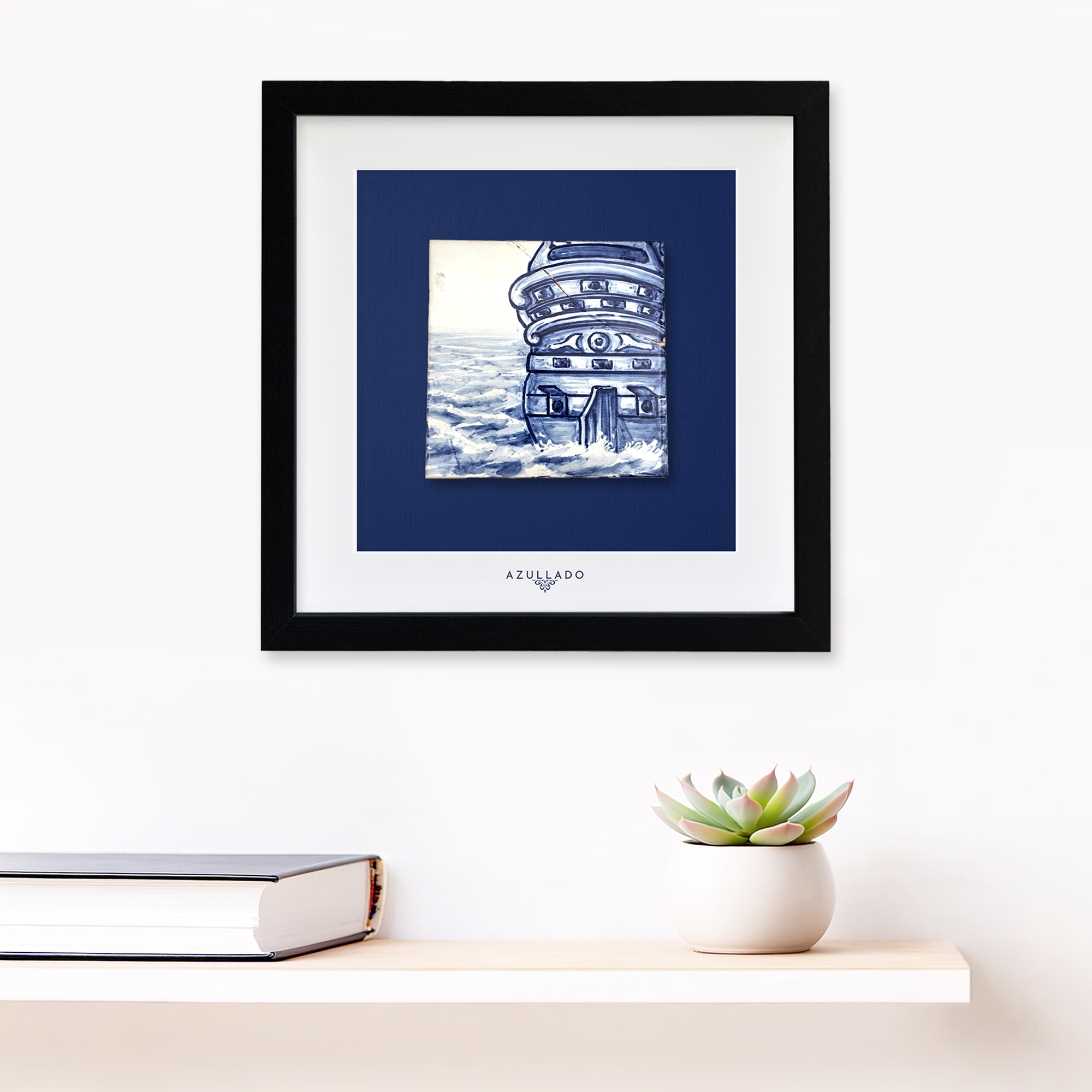 Azulejo-Wandbild “Schiff auf bewegter See"