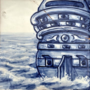 Tableau mural en azulejo « Navire sur une mer agitée »