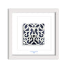 Azulejo Mural “Ornament on Cobalt Blue” – Framed Portuguese Tile 30×30 cm