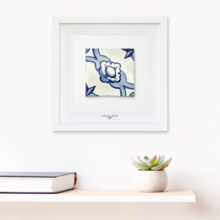 Azulejo-Wandbild “Blume mit Sternen"