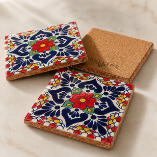 Talavera-Untersetzer „Flor de Mesa“