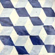 Tableau mural en azulejo « Illusion de cubes en 3D »